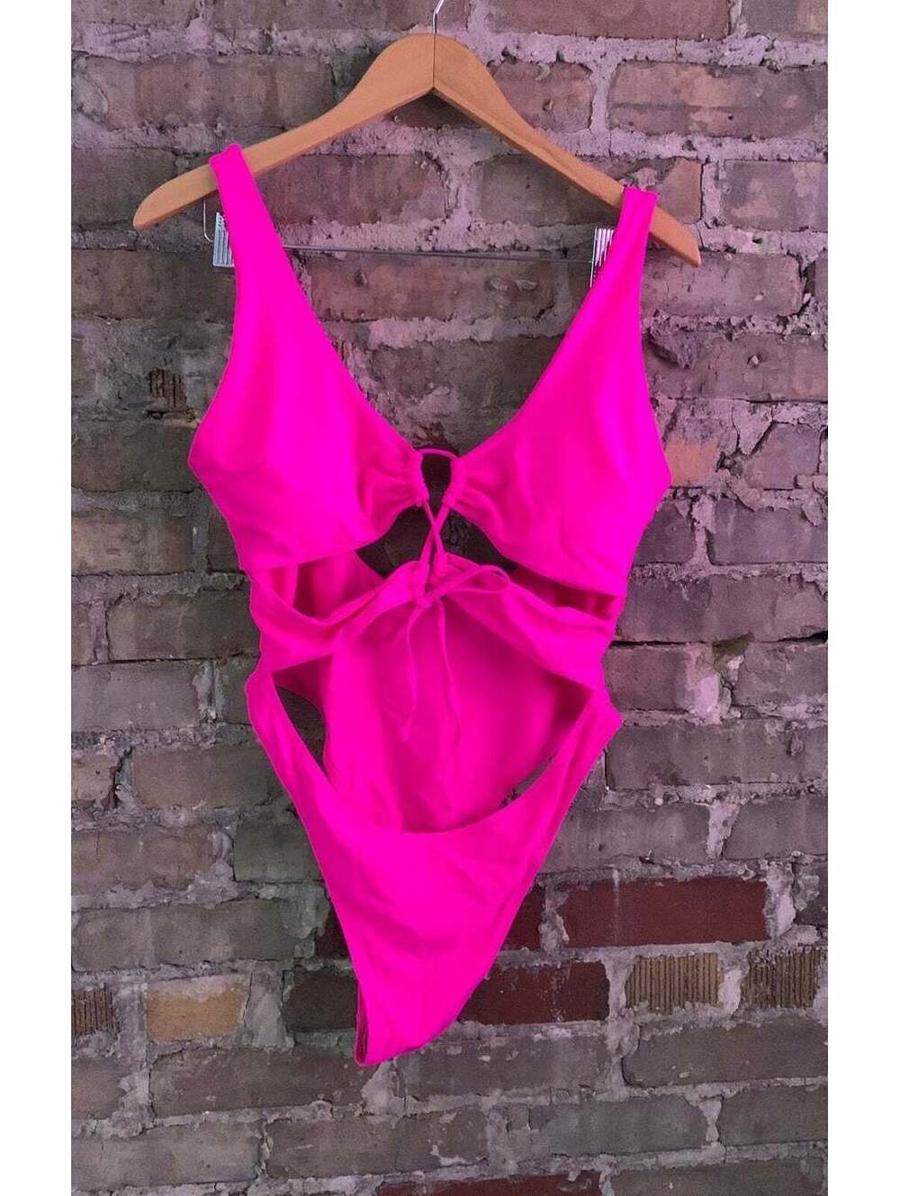 Cutout lace up One Piece Swimsuit